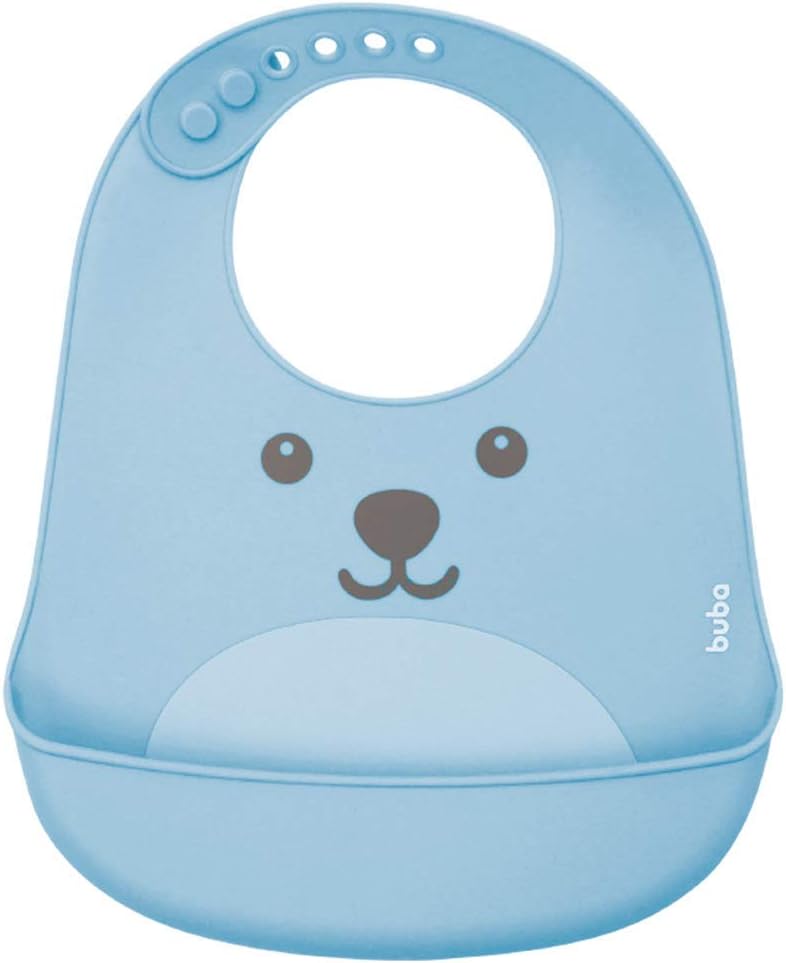 buba, azul, babador de silicone