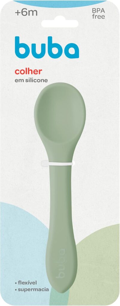 buba colher em silicone verde